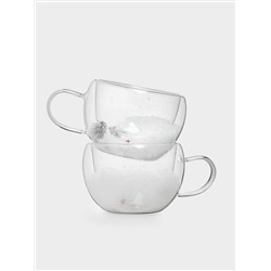 Кружка, 270 мл, 2 шт, стекло Б, с ягодами и еловыми ветками внутри, Wind-mystery