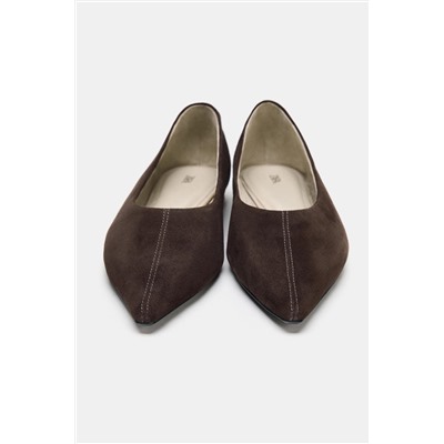 SUEDE POINTED BALLET FLATS