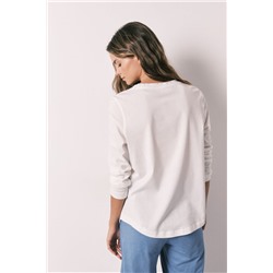 Camiseta manga larga 100% algodón blanca