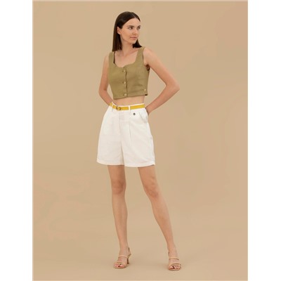 Yeşil Crop Top Bluz