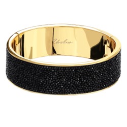 Браслет Галактика (кристаллы SW черные; покрытие золото), Есть комплект