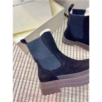 Осенне-зимние бархатные ботинки "Челси"   БРУНЕЛЛО КУЧИНЕЛЛ*И