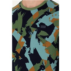 Erkek Yeşil Bisiklet Yaka Sweatshirt