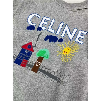 Новинка осень  2025   Свитшот унисекс с рваным вырезом CELIN*E ОРИГИНАЛ!