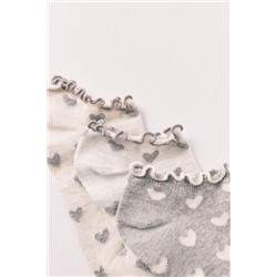 Pack 3 calcetines cortos estampado corazones