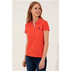 Kadın Kırmızı Basic Polo Yaka Tişört