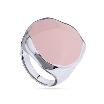 Кольцо Палитра (эмаль розовая; покрытие родий), Есть комплект