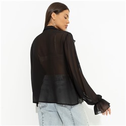 Блуза с объемным декором, Гипнотический стиль (черная)