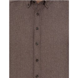 Kahverengi Regular Fit Uzun Kollu Gömlek
