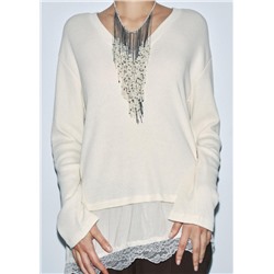 CONTRAST LACE T-SHIRT