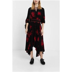 Vestido evasé manga larga