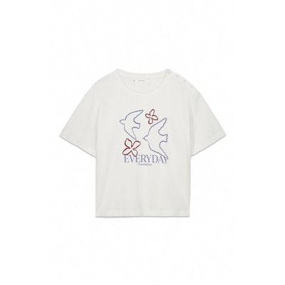 Camiseta manga corta 100% algodón blanco