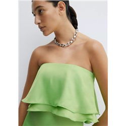 Vestido palabra de honor volante