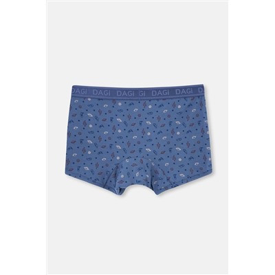Dagi Mavi 2'li Desenli Micro Modal Boxer