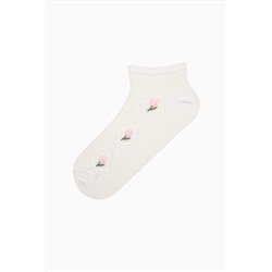 Penti Diamond Flower Pembe Beyaz 2li Patik Çorap