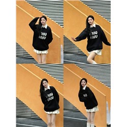 Женский свитшот с рубашечным воротником 2в1   МИУ МИ*У