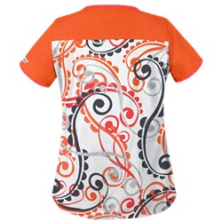 UA Cartwheels White Print Scrub Top