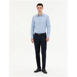 Koyu Mavi Slim Fit Uzun Kollu Gömlek