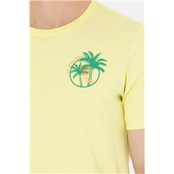 Erkek Açık Sarı Bisiklet Yaka Tişört