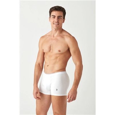 U.S. Polo Assn. Erkek Beyaz - Lacivert 2 Li Boxer 80370