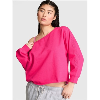 PINK Campus Fleece™ Rib Off-The-Shoulder Sweatshirt