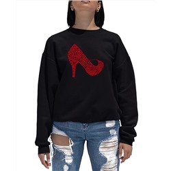 LA Pop Art Women's Word Art Crewneck High Heel Sweatshirt