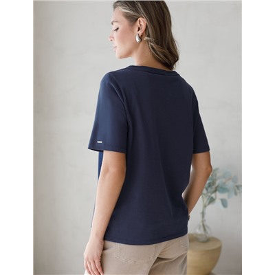 Футболка из 100% хлопка с V-образным вырезом