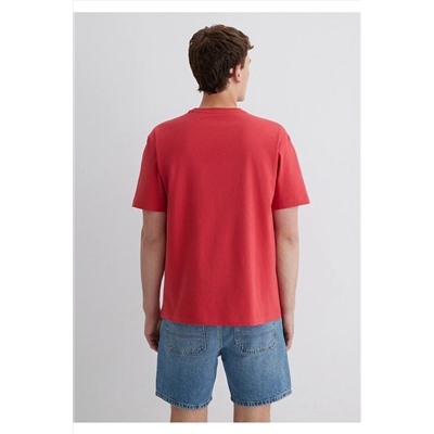 Mavi Jeans Baskılı Pembe Tişört Loose Fit / Bol Rahat Kesim 0612955-71079