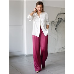 Брюки палаццо широкие из струящегося сатина