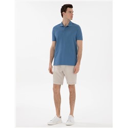 Koyu Mavi Regular Fit %100 Pamuk Polo Yaka Basic Tişört
