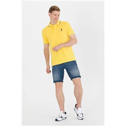 Erkek Koyu Sarı Basic Polo Yaka Tişört