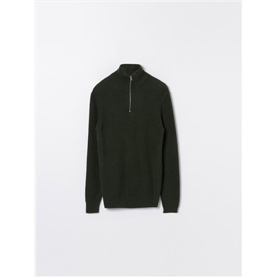 JERSEY DE CUELLO ALTO CON CREMALLERA