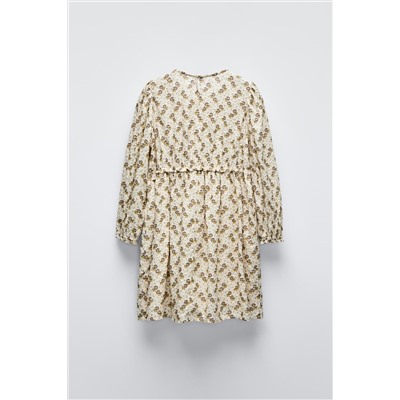 FLORAL DOTTED MESH DRESS