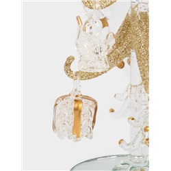 Статуэтка, 15 см, с подвесками, стекло, серебристая, Ель с игрушками, Event