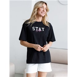 Футболка оверсайз с принтом из премиального 100% хлопка