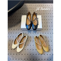 Балетки на плоской подошве с круглым носком и квадратной пряжкой  (3 цвета)  Джил санде*р