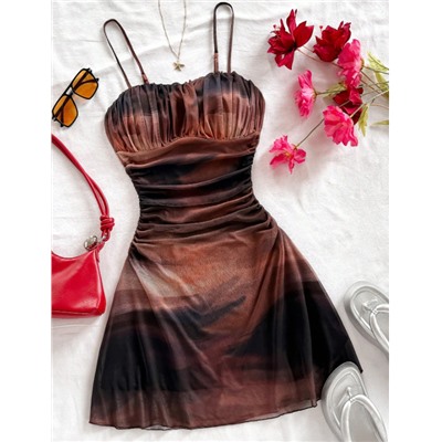 Soleia Women's Summer Vacation Blue & White Floral Mesh Slip Dress Summer Dress Vacation Outfits Women Holiday Dresses For Women Floral Dress Yellow Dress