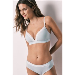 Braga brasileña ancha algodón canalé azul