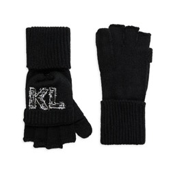 Karl Lagerfeld Paris Logo Knit Fip Top Mittens