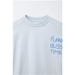 T-SHIRT WITH SLOGAN PRINT