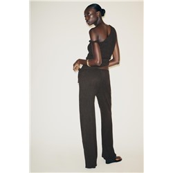 TEXTURED WIDE-LEG TROUSERS