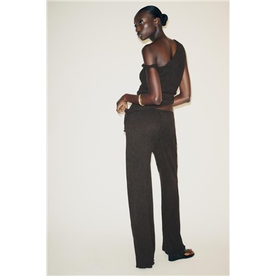 TEXTURED WIDE-LEG TROUSERS