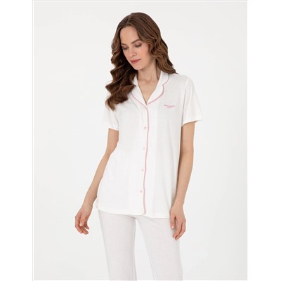 Krem Pijama Takımı