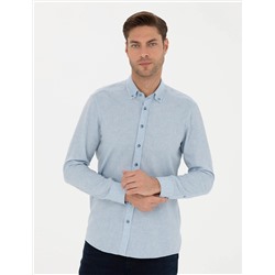 Açık Mavi Slim Fit Uzun Kollu Gömlek