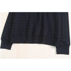 Утепленный свитшот со стразами в тон DKN*Y