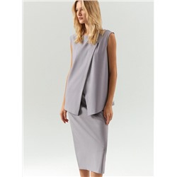 Топ из костюмной ткани с поясом, B3152/piter