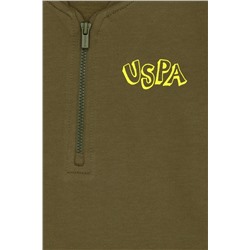 Çocuk Haki Bisiklet Yaka Sweatshirt