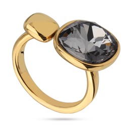 Кольцо Триумф (кристаллы SW темно-серые 12мм; покрытие золото), Есть комплект