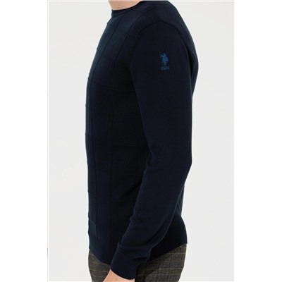 Erkek Lacivert Bisiklet Yaka Triko Kazak