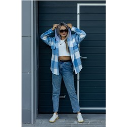 Рубашка женская в клетку с капюшоном РЖКК-01